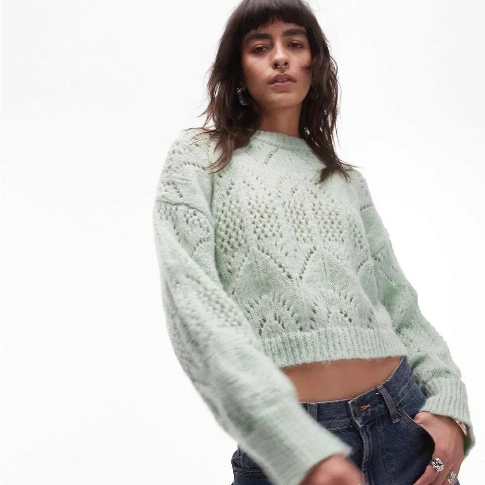 NEW Topshop Light Green Knit Sweater 8-10